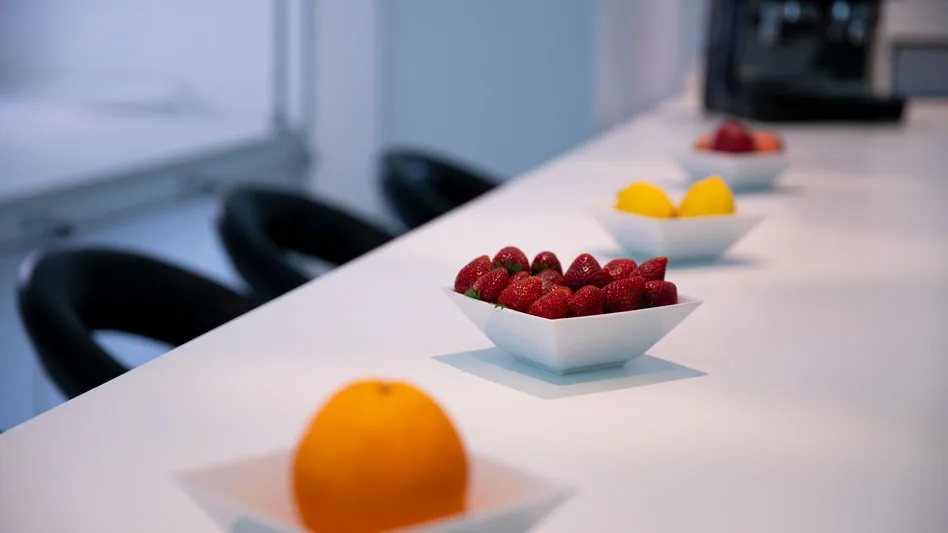 Bar mit Obst im Studio Blau
