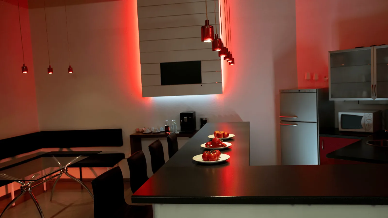 Bar- und Loungebereich im Studio Rot